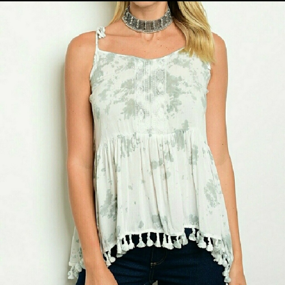 Mesh back tassel tank. Last 1